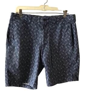 J Crew Shorts Men's 31 Flat Front Stanton 9 Inch Inseam Blue Floral Cotton Soft